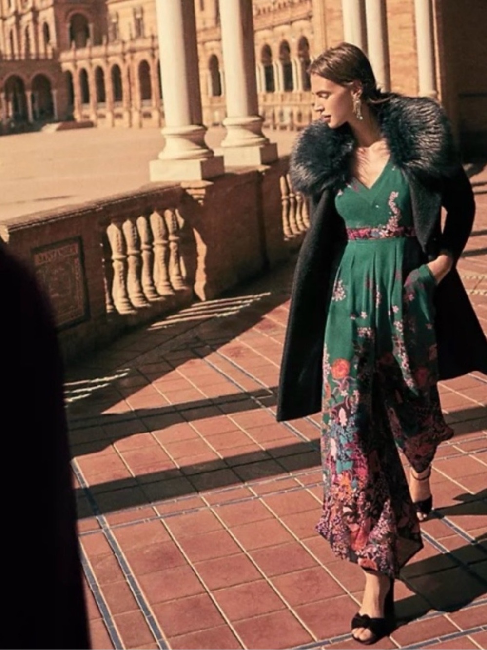 Anthropologie Maeve Teal Andalusia Floral Jumpsuit Size 4 - Picture 6 of 15